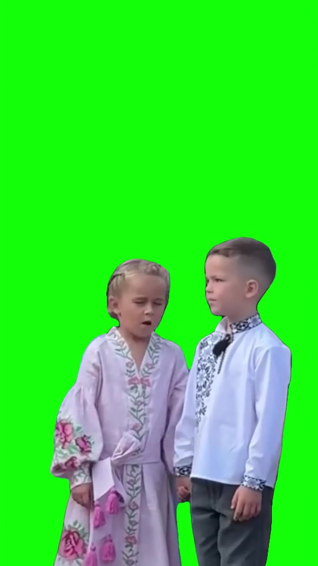 Girl arguing with boy green screen