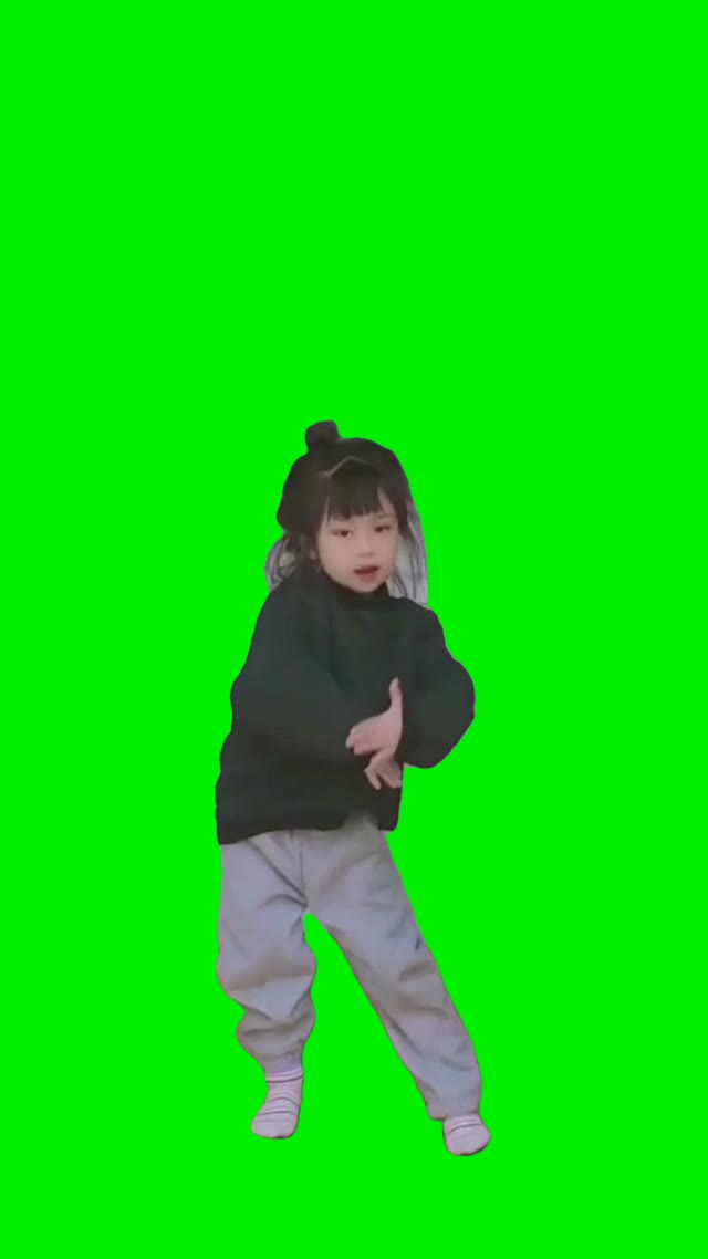 Girl dancing green screen