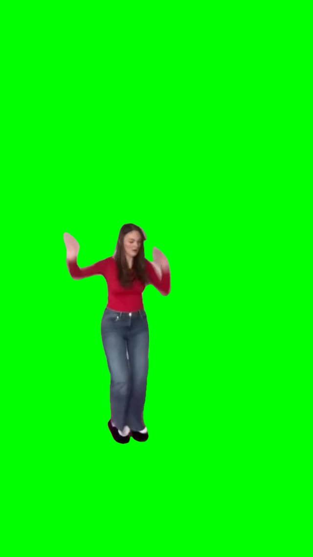 Girl rave dance green screen