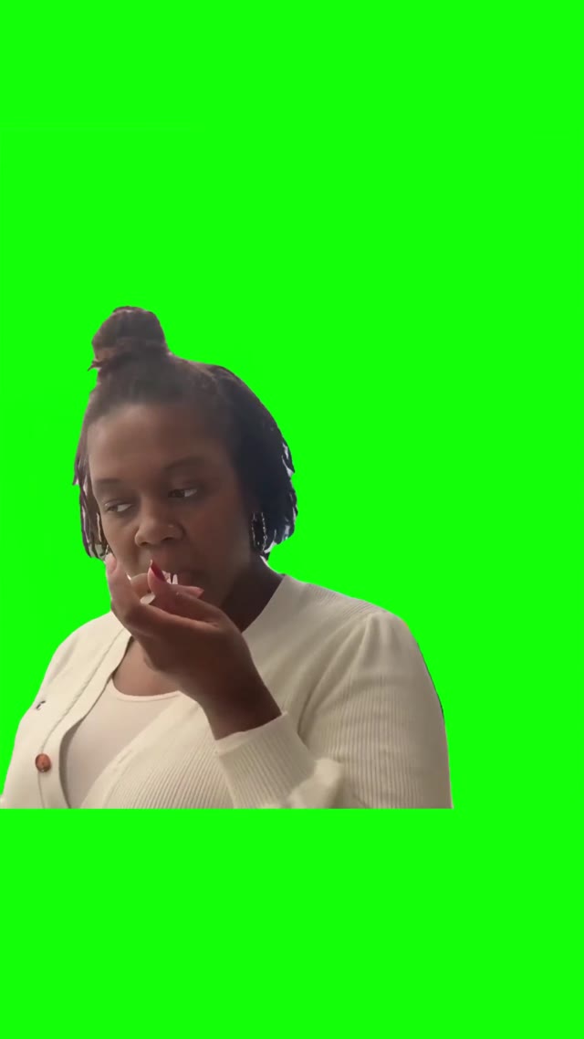 Girl saying Yukk green screen