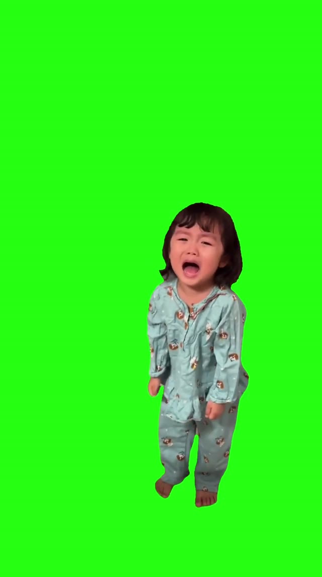 Girl Throwing Tantrum green screen