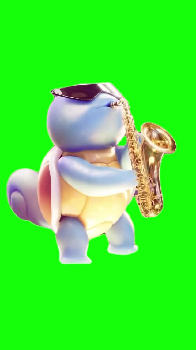 Green Screen Pokemon Squirtle Saxophone green screen