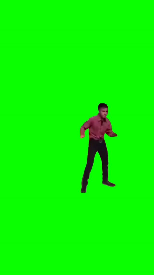 Guy dancing green screen