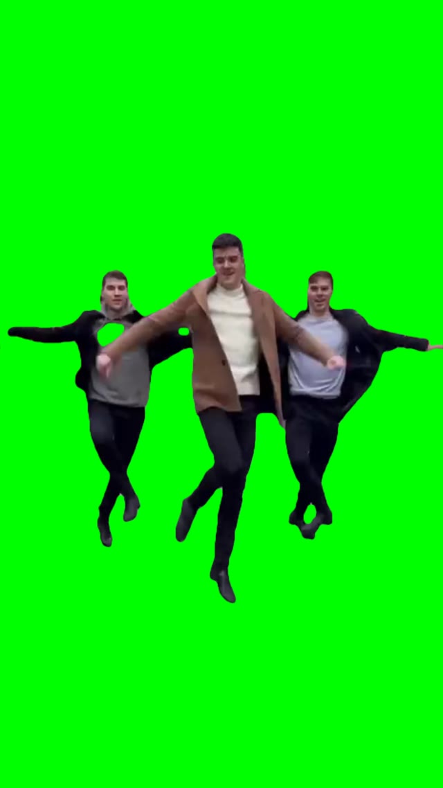 Guys tap dancing green screen