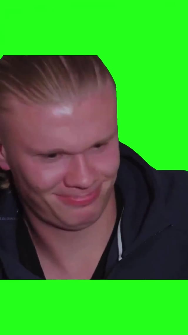 Haaland Sus Face green screen