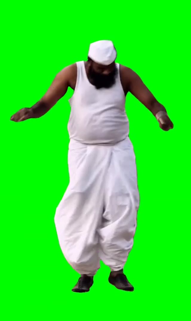 Indian man dancing green screen