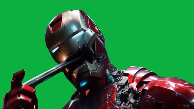 Iron Man eating Iron green screen