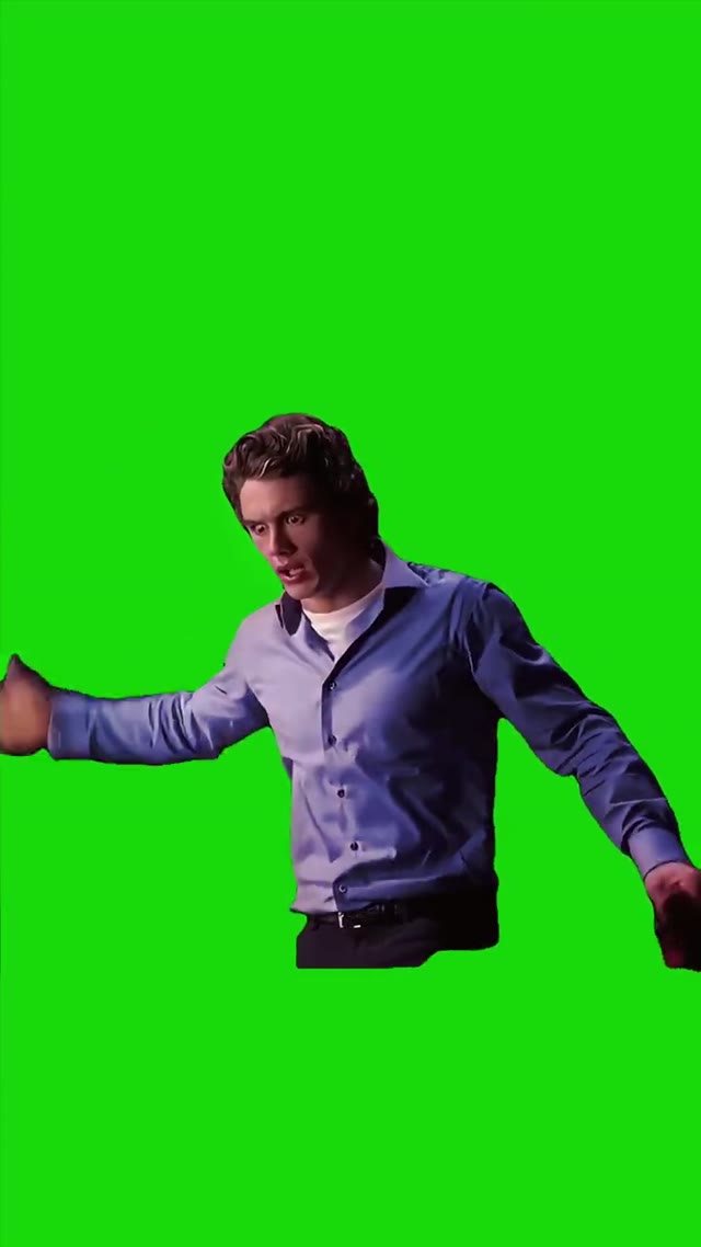 James Franco Shocked green screen