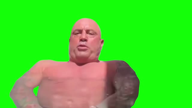 Joe Rogan Freezing in Ice Bath Tub green screen