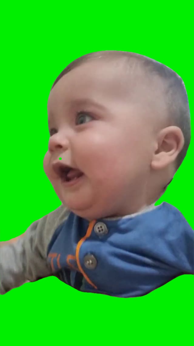 Johnny laughing green screen