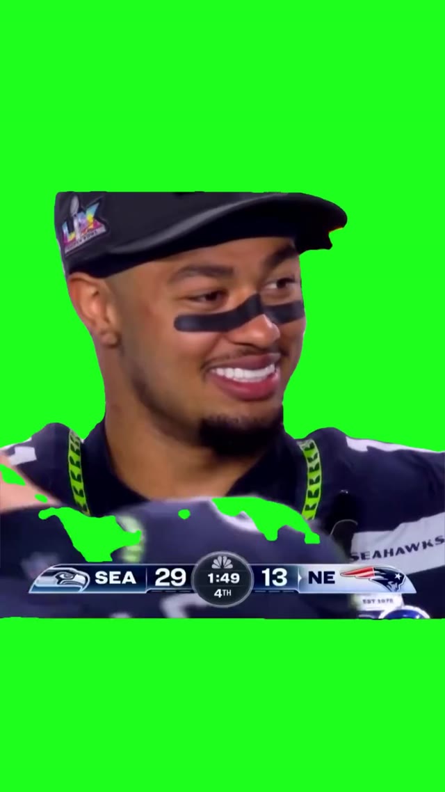 Jsn looking happy green screen