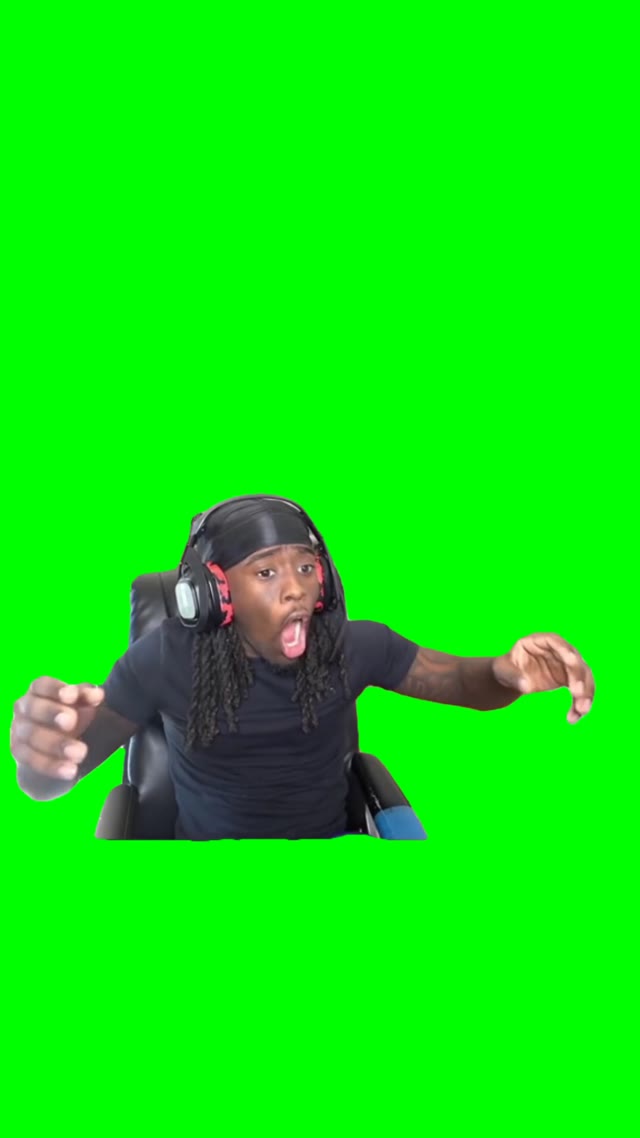 Kai Cenat Shocked green screen