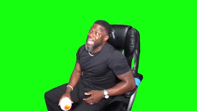 Kevin Hart reacting to Kai Cenat forehead on stream green screen