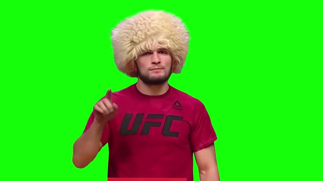 Khabib Pointing Up to the Sky green screen