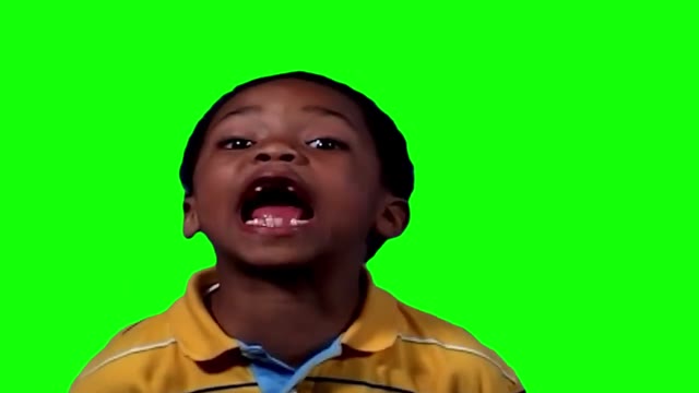 Kid screaming THATS RACIST green screen