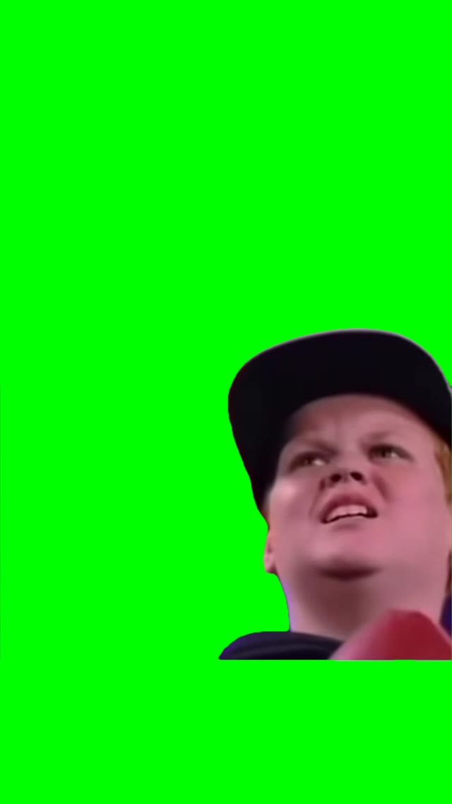 Kid surprised green screen