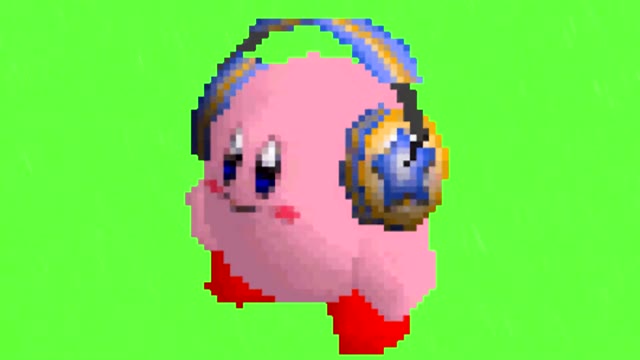 Kirby headphones green screen