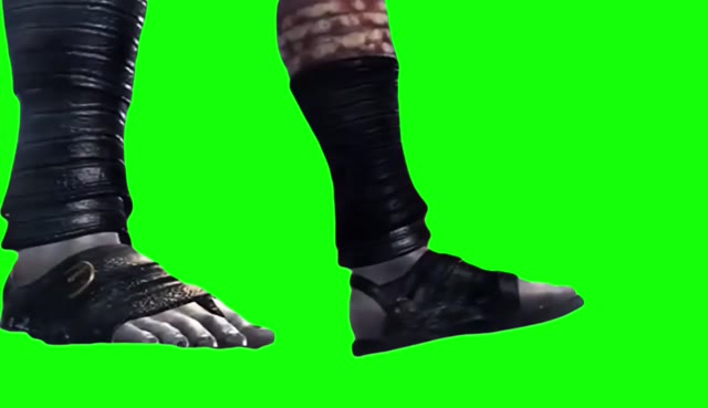 Kratos Jumping off Cliff green screen
