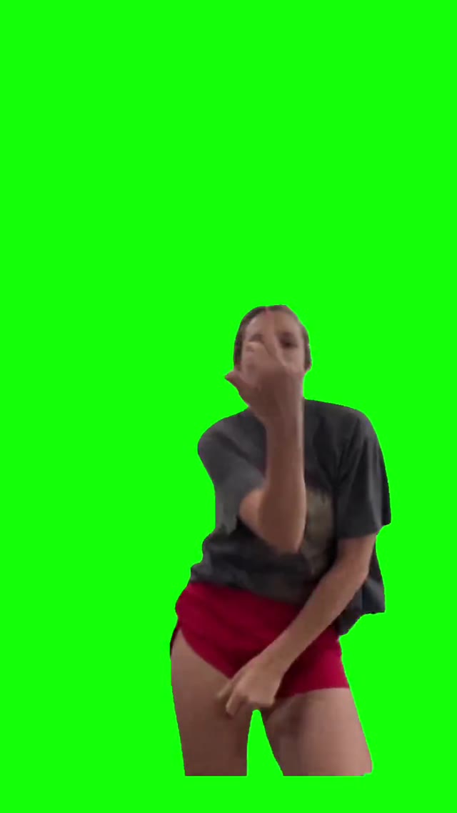 Lady Dancing In Red Shorts green screen