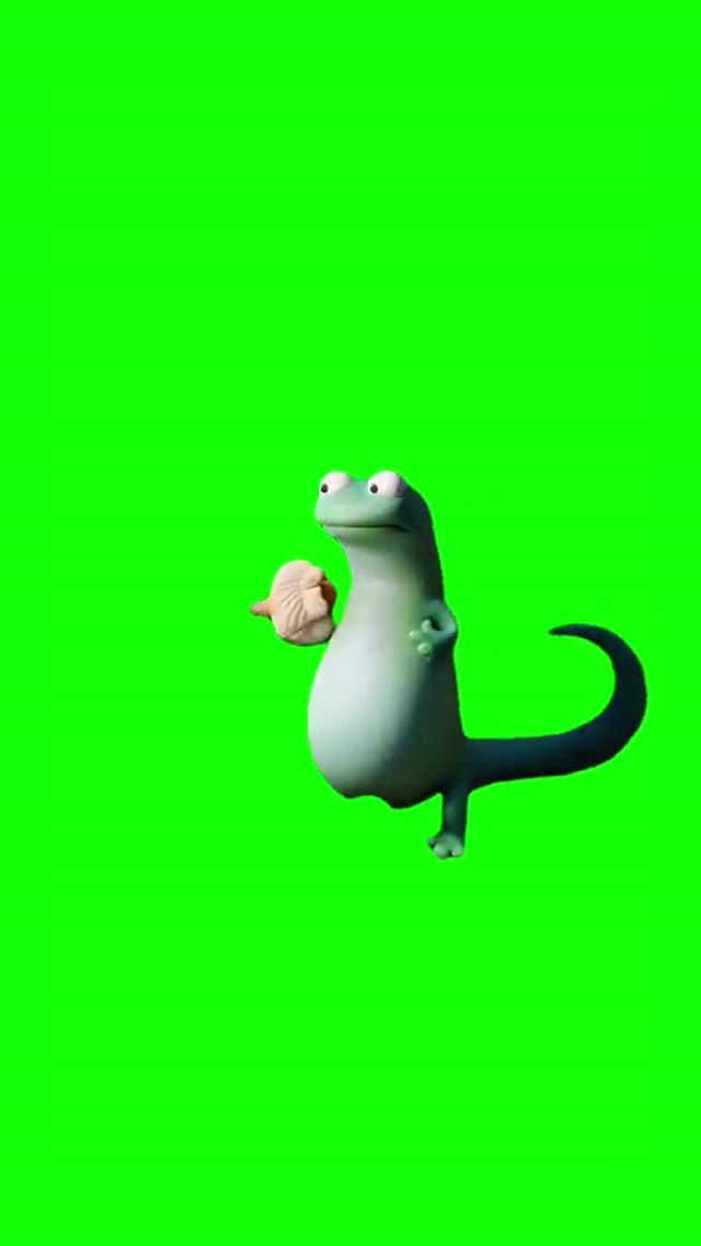 Lizard Walking green screen