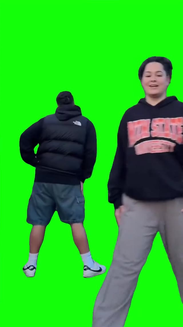 Make her tap out dance green screen