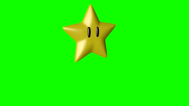 Mario star spinning green screen