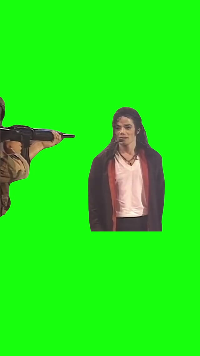 Michael Jackson Lowering a Gun green screen