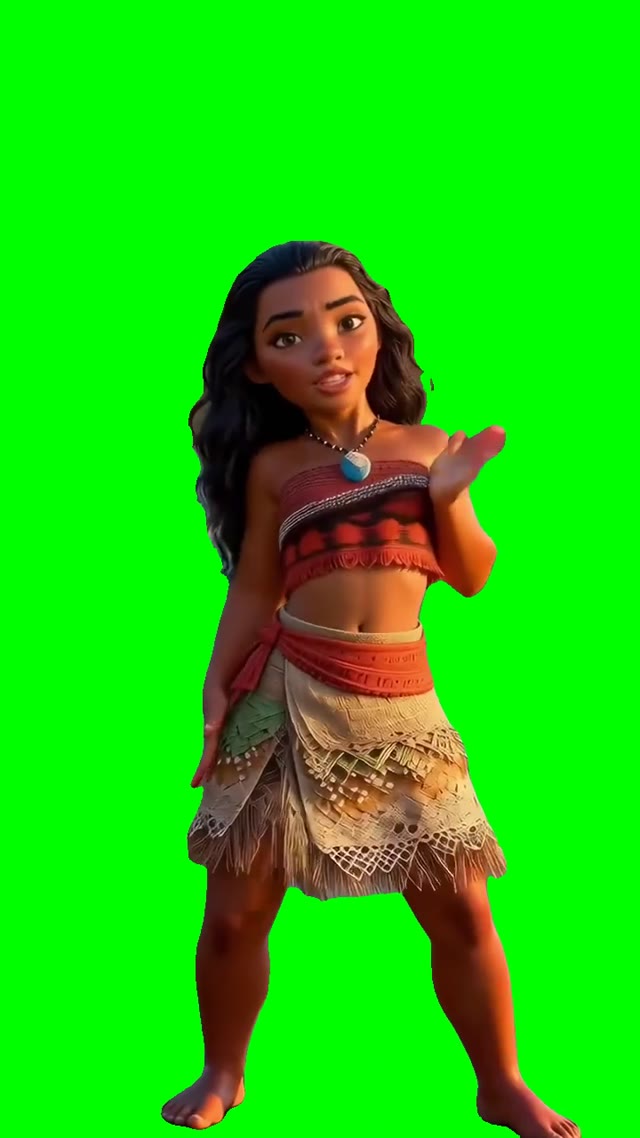 Moana Dancing green screen