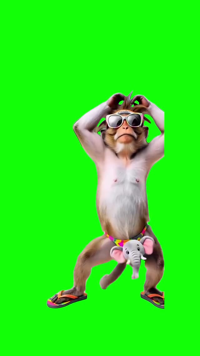 Monkey Dancing green screen