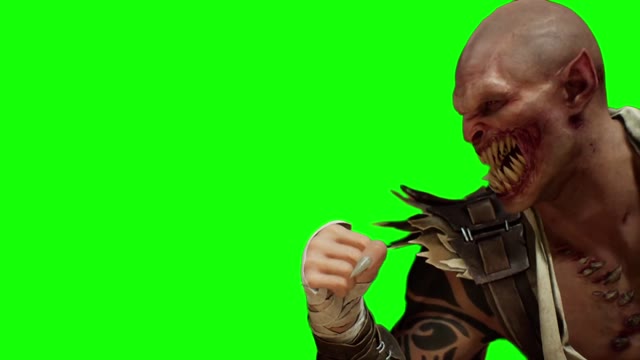 Mortal Kombat 1 Baraka laughing green screen