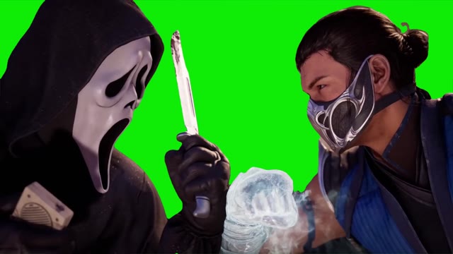 Mortal Kombat 1 Official Ghostface Gameplay green screen