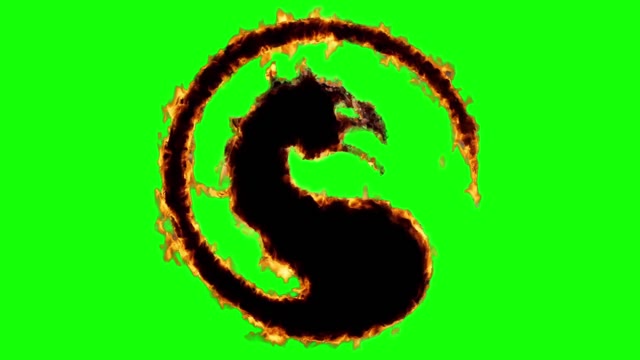 Mortal Kombat 1 fire dragon green screen