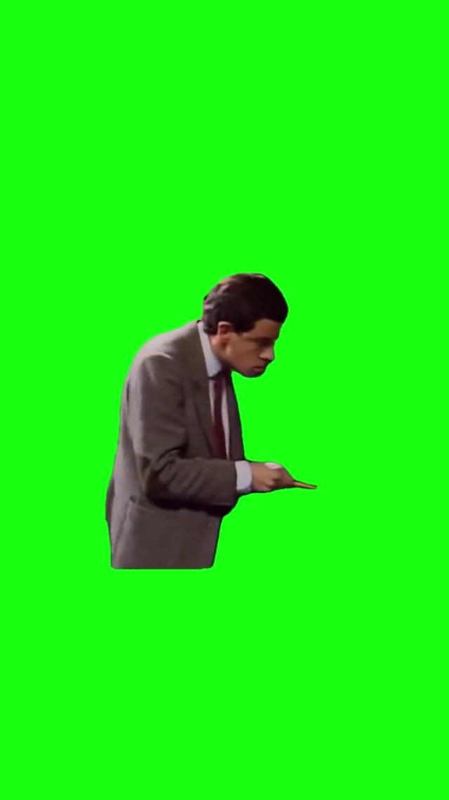 Mr Bean Poking green screen