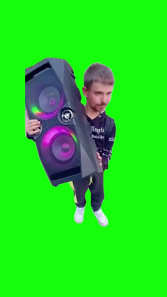 MrBeast With Speaker Playing Ya Ryadom Song green screen