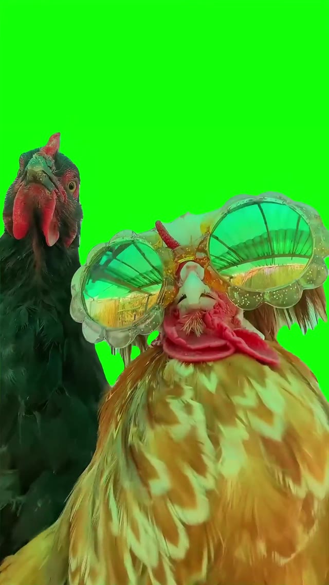 Nasty girl chickens  green screen