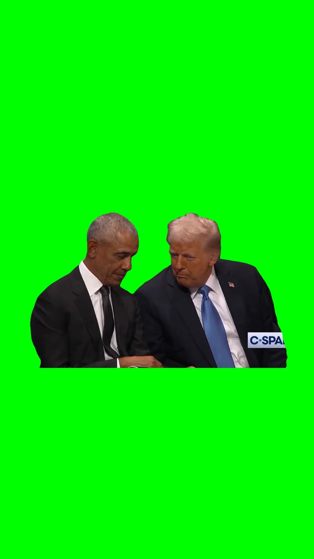 Obama laughs green screen