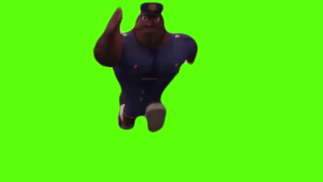 Officer Earl Running green screen