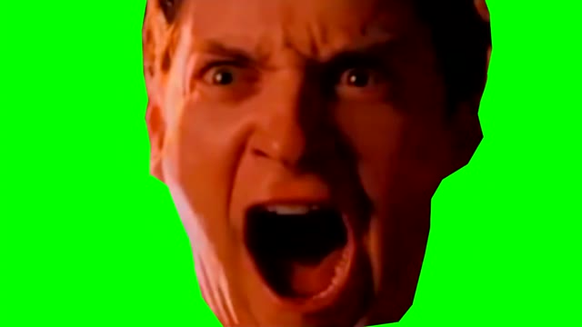Peter Parker Screaming Face green screen