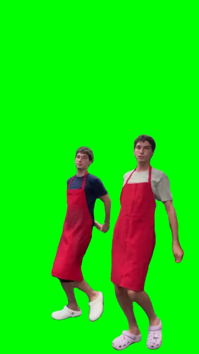 Pizza guys dancing green screen
