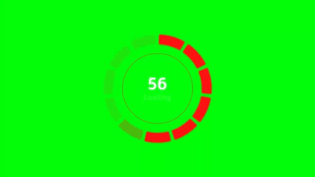 Red Loading Circle green screen