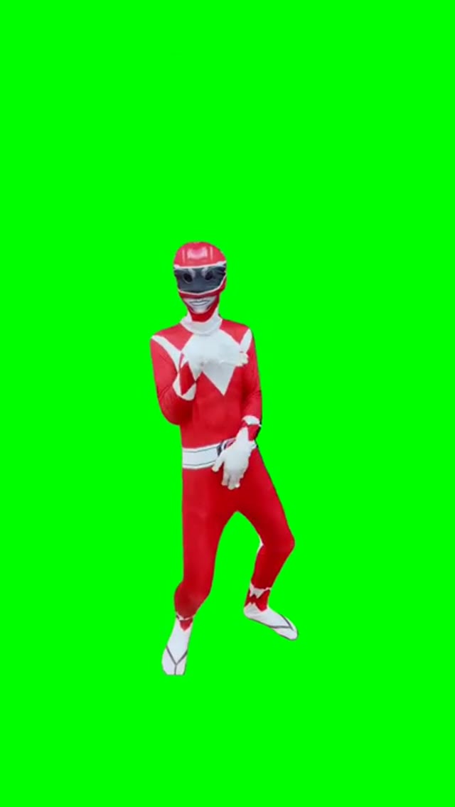 Red Power Ranger Dancing green screen