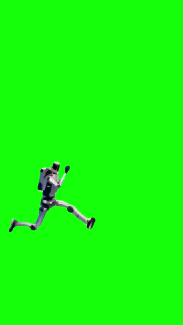 Robot Runs And Crashes green screen