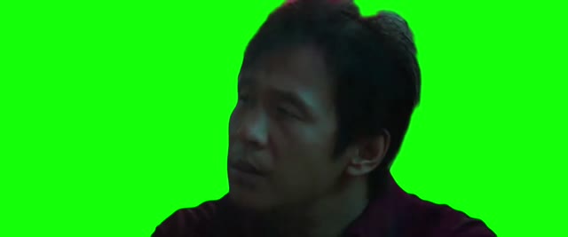 Sad Man Sitting at Table green screen