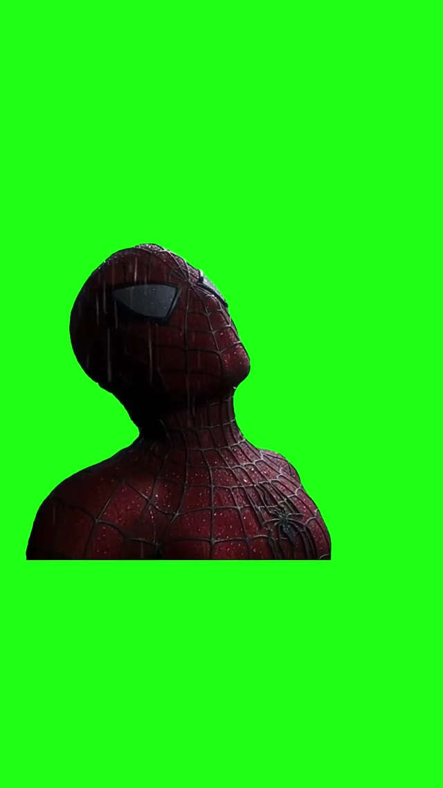 Sad Spider Man In The Rain green screen