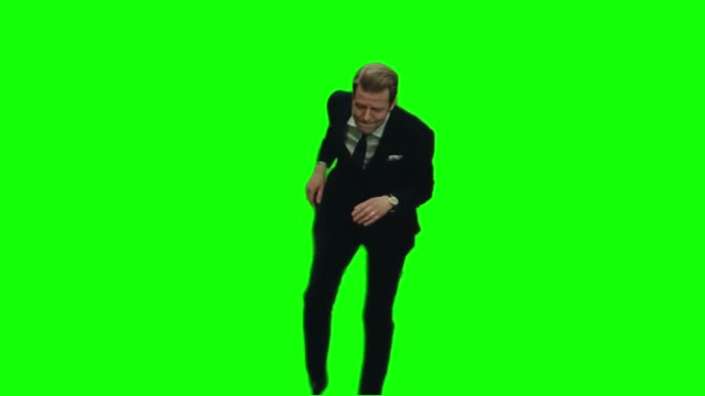 Sam Lake dancing in Alan Wake 2 green screen