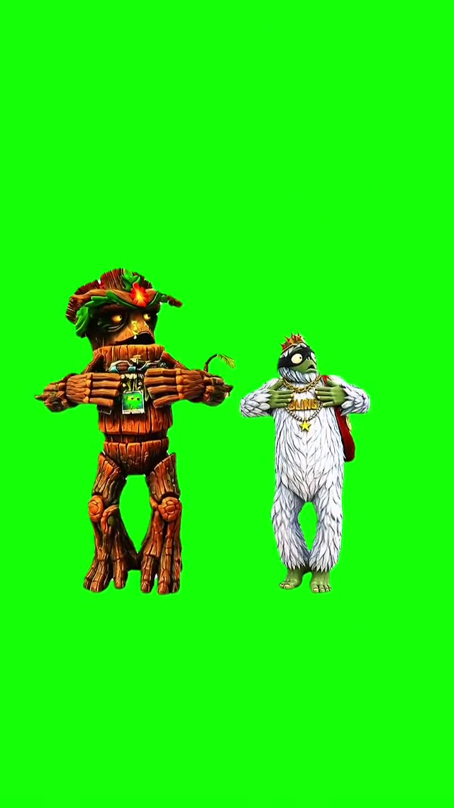 Sherbert The Tree And Yeti Dancine To Hush green screen