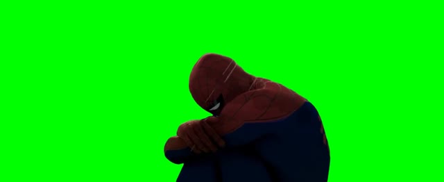 Spiderman Crying In Shower green screen