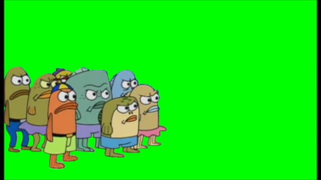 SpongeBob Angry Kids green screen