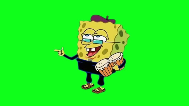 SpongeBob Cool Crab green screen
