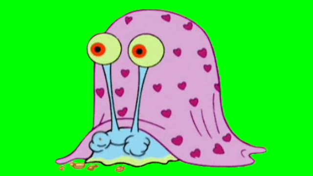 SpongeBob Gary Eating Cookies green screen
